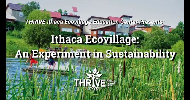 Ithaca Ecovillage: An experiment in Sustainability Image of village with kids on boat.